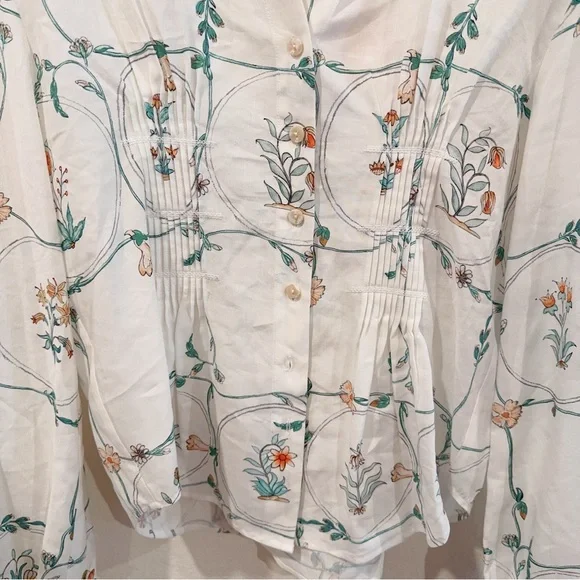 Sancia Palmer Relaxed Button Down Shirt Top in Marigold Size Small NWT - Picture 4 of 7